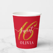 赤エレガント甘16十六紙杯 紙コップ (裏面)