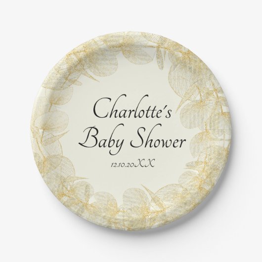 赤エレガント男女兼用ちゃんシャワー7インチ ペーパープレート (正面)