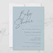 赤エレガント男女兼用ちゃんシャワー |ほこりっぽい青 招待状 (正面)