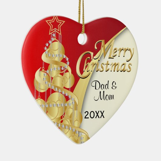 赤エレガント白と金ゴールド |写真 セラミックオーナメント (右)