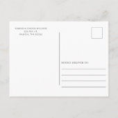 赤エレガント白の冬のクリスマス 案内ポストカード (裏面)