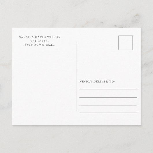 赤エレガント白の冬のクリスマス 案内ポストカード (裏面)