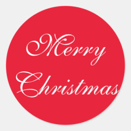 赤エレガント白の台本メリークリスマス ラウンドシール