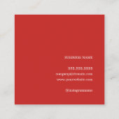 赤エレガント白の美しいコンサルタはっきりしたント スクエア名刺 (裏面)