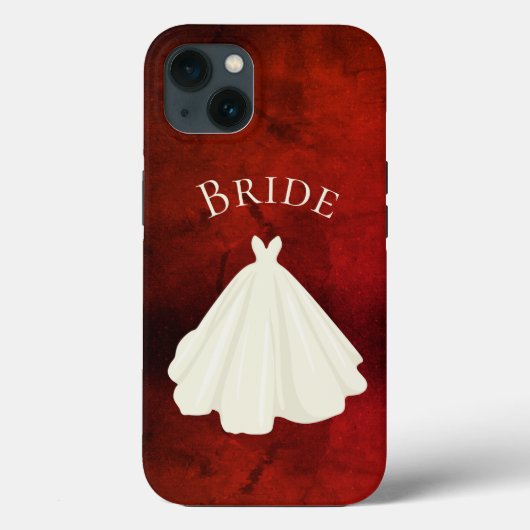 赤エレガント白の花嫁ガウンタイポグラフィ結婚 Case-Mate iPhoneケース (裏面)
