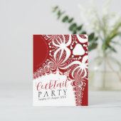 赤エレガント白ろうけつ染めカクテルパーティー 招待状 (スタンド正面)