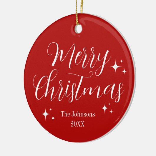 赤エレガント白カスタムメリークリスマスオーナメント セラミックオーナメント (左)