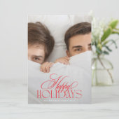 赤エレガント白クリスマス書道2枚の写真 シーズンカード (スタンド正面)