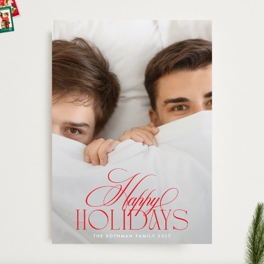 赤エレガント白クリスマス書道2枚の写真 シーズンカード