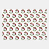 赤エレガント白バラブーケ ラッピングペーパーシート (正面3)