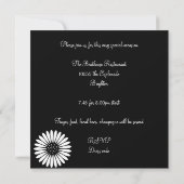 赤エレガント白フラワーブラック60th誕生日パーティー 招待状 (裏面)