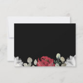 赤エレガント白フローラ緑オンブラック結婚ズ 出欠カード (裏面)