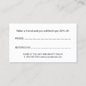 赤エレガント白ブラックゴールデンハート美しいサロン 紹介カード (裏面)