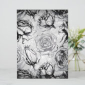 赤エレガント白ブラックバラフローラ結婚式 招待状 (スタンド正面)