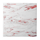 赤エレガント白大理石フェイククリスマス タイル (正面)
