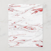 赤エレガント白大理石フェイクスクラップブック紙 (裏面)