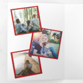 赤エレガント白格子 三つ折りクリスマスカード (内部最初)