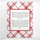 赤エレガント白格子 三つ折りクリスマスカード (内部中)