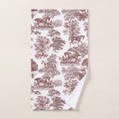 赤エレガント白素朴馬トイル バスタオルセット (ハンドタオル)