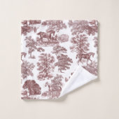 赤エレガント白素朴馬トイル バスタオルセット (ウォッシュタオル)