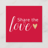 赤エレガント白金ゴールドハート美しいサロン 紹介カード (正面)