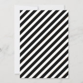 赤エレガント白黒卒業ストライプの セーブザデート (裏面)