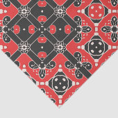 赤エレガント白黒幾何学的フローラ 薄葉紙 (詳細)