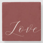 赤エレガント白 ストーンコースター (正面)