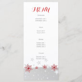 赤エレガント積雪品のメ結婚ニュー・カード メニュー (裏面)