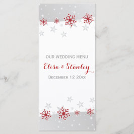 赤エレガント積雪品のメ結婚ニュー・カード メニュー
