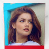 赤エレガント級写真卒業 三つ折り案内状 (内部最初)