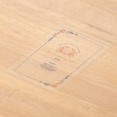 赤エレガント素朴と青のビーチ結婚式カニ アクリル招待状 (レイダウン)