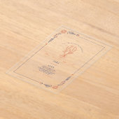 赤エレガント素朴と青のビーチ結婚式ロブスターイン アクリル招待状 (レイダウン)