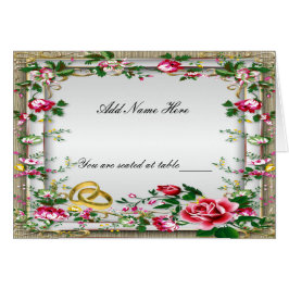 赤エレガント素朴バラ折り畳みテーブル座席表