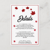 赤エレガント素朴紅葉結婚詳細 エンクロージャーカード (正面)