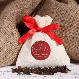 赤エレガント結婚ありがとう ラウンドシール