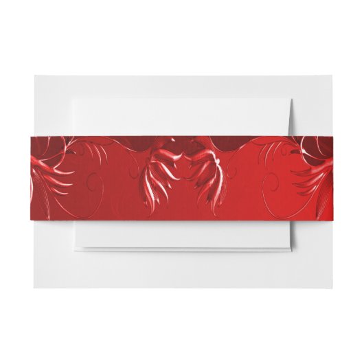 赤エレガント結婚の 招待状ベリーバンド (正面例)