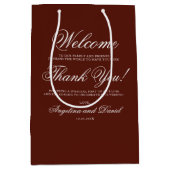 赤エレガント結婚歓迎 ミディアムペーパーバッグ (正面)