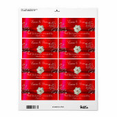 赤エレガント結婚/Sweet sixteenラベル ラベル (フルシート)