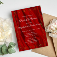 赤エレガント絹ブライダルシャワー