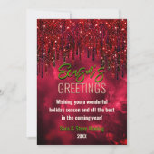 赤エレガント緑のグリッターはクリスマスの新年を乾燥させる (正面)