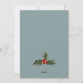 赤エレガント緑の白い平和のクリスマスリーフ シーズンカード (裏面)