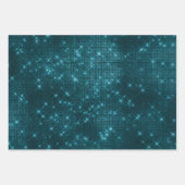 赤エレガント緑の青グリッター ラッピングペーパーシート (正面3)
