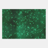 赤エレガント緑の青グリッター ラッピングペーパーシート (正面)