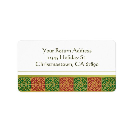 赤エレガント緑の（紋章の）フラ・ダ・リラカスタムベル ラベル (正面)