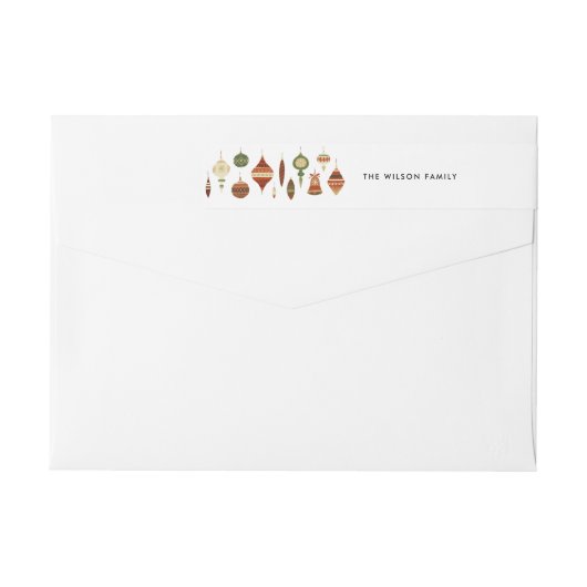 赤エレガント緑クリスマス飾り星装飾 ラップアラウンドラベル (裏面)