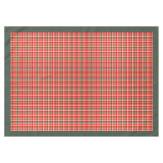 赤エレガント緑タータンチェック季節表設定 テーブルクロス (正面(横))