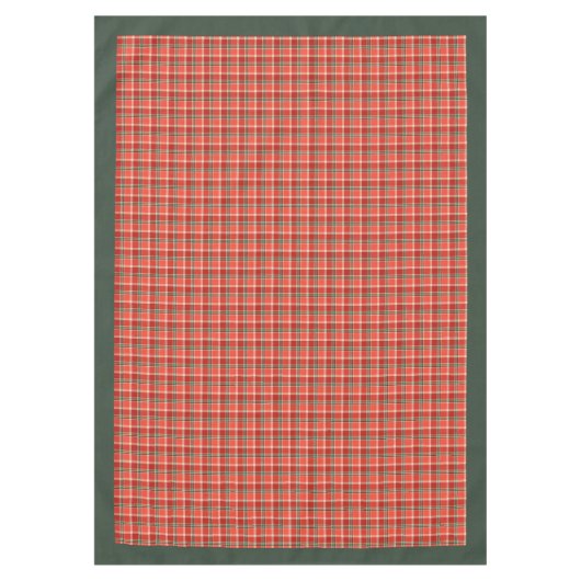 赤エレガント緑タータンチェック季節表設定 テーブルクロス (正面)