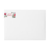 赤エレガント緑フローラスノーフレークのクリスマス ラップアラウンドラベル (正面)