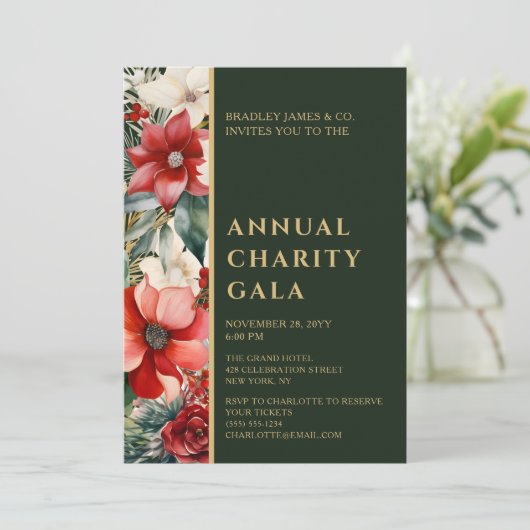 赤エレガント緑フローラチャリティーイベントガラパーティー 招待状 (スタンド正面)